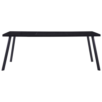 Dining Table Black 200x100x75 cm Tempered Glass