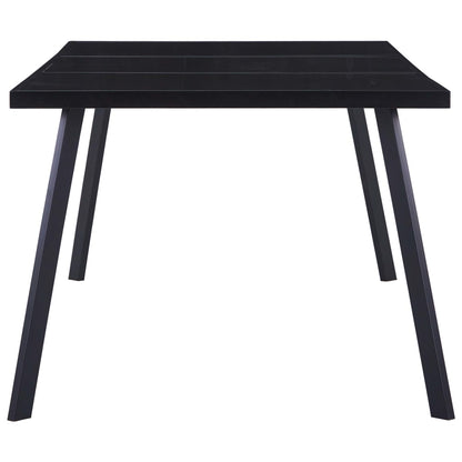 Dining Table Black 200x100x75 cm Tempered Glass