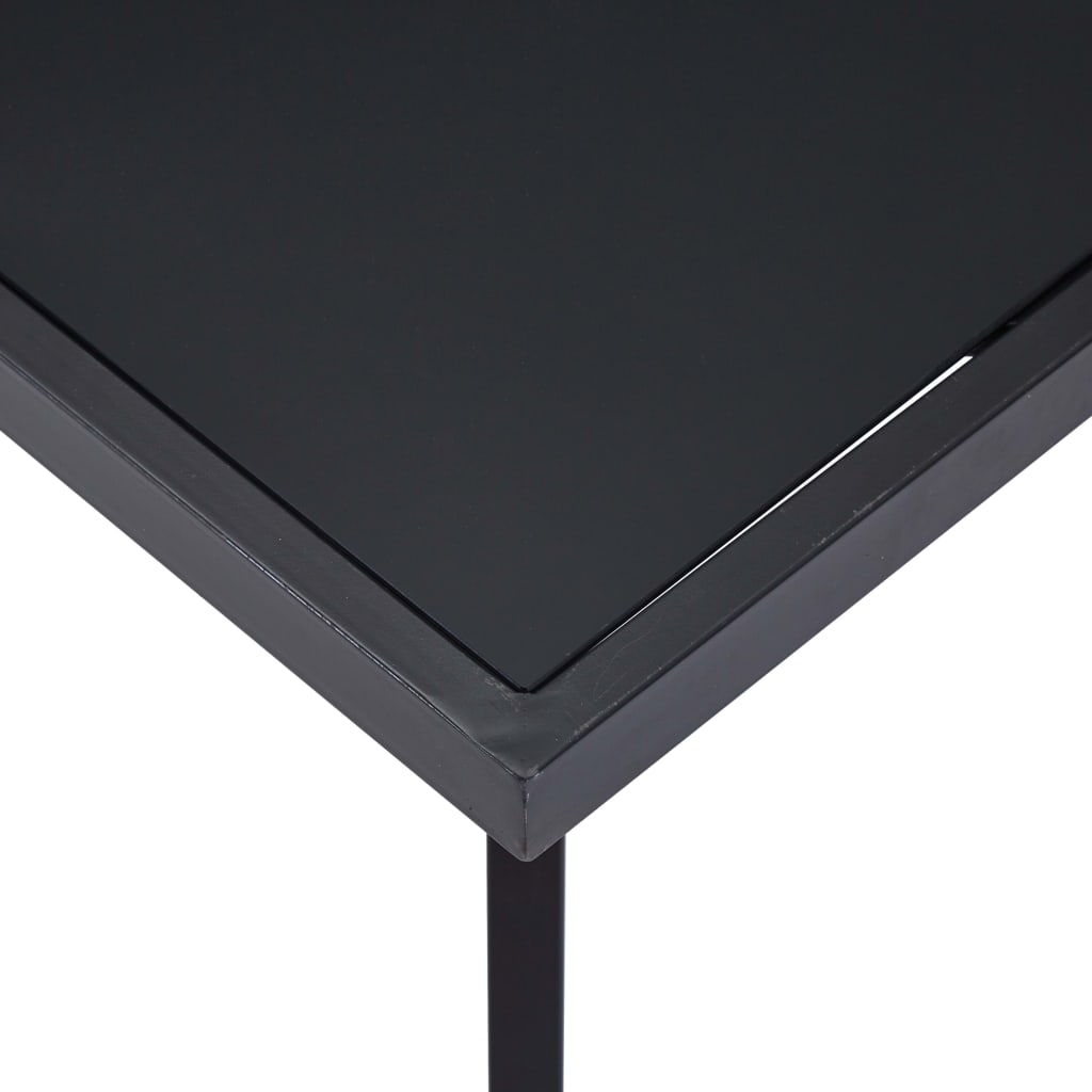 Dining Table Black 200x100x75 cm Tempered Glass