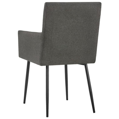 Dining Chairs with Armrests 2 pcs Taupe Fabric