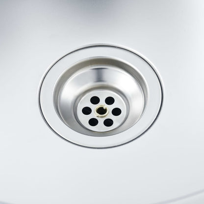 Kitchen Sink with Strainer and Trap Stainless Steel