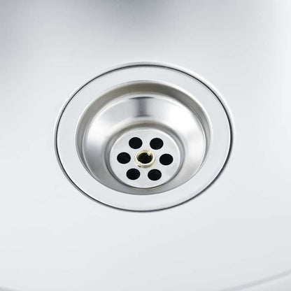 Kitchen Sink Double Basin with Strainer & Trap Stainless Steel