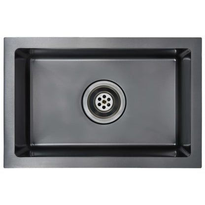 Handmade Kitchen Sink Black Stainless Steel