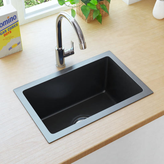 Handmade Kitchen Sink Black Stainless Steel