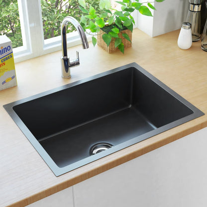 Handmade Kitchen Sink Black Stainless Steel