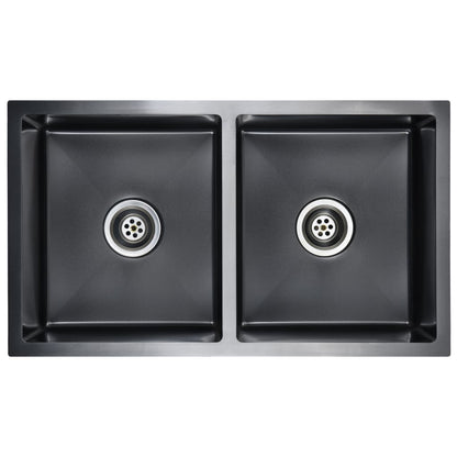 Handmade Kitchen Sink Black Stainless Steel