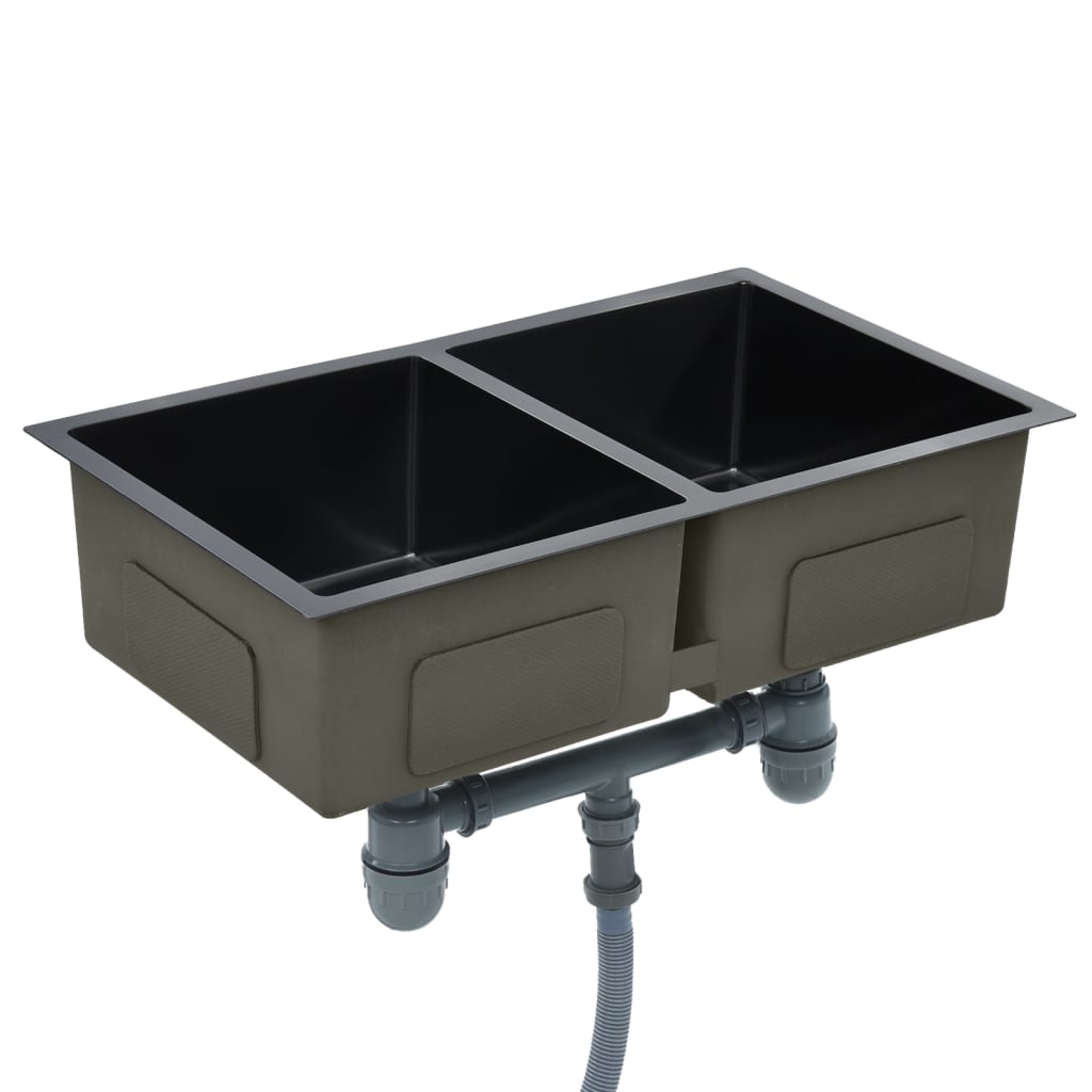 Handmade Kitchen Sink Black Stainless Steel