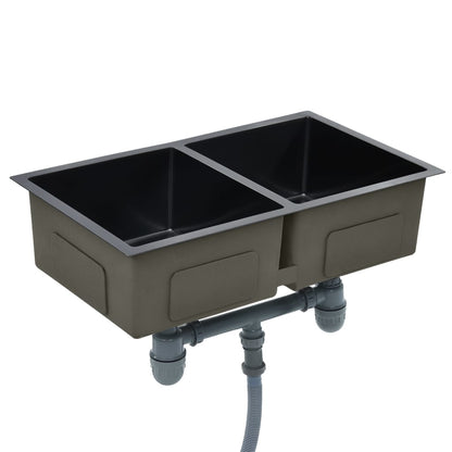 Handmade Kitchen Sink Black Stainless Steel