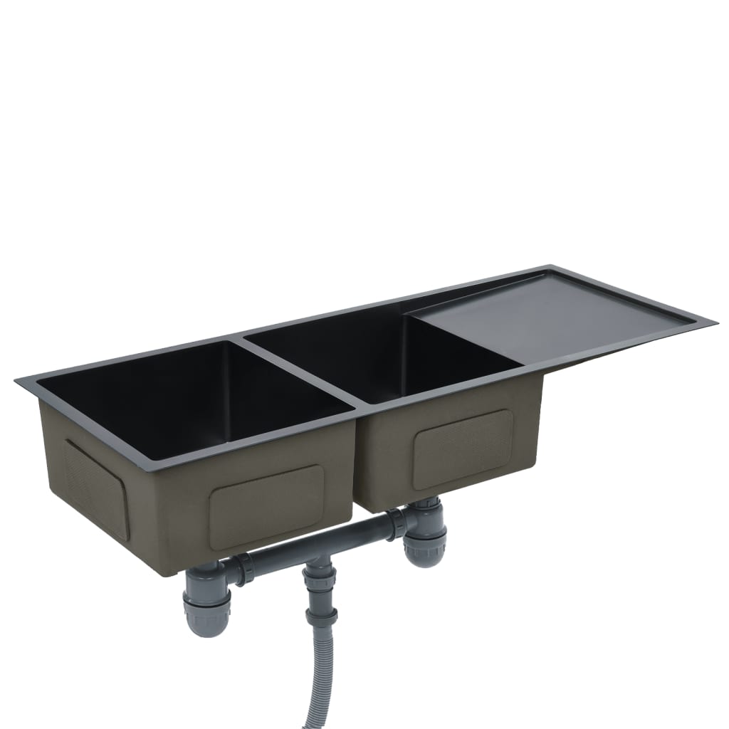 Handmade Kitchen Sink Black Stainless Steel