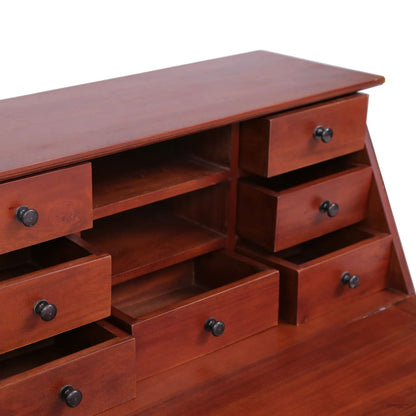 Secretary Desk Brown 78x42x103 cm Solid Mahogany Wood