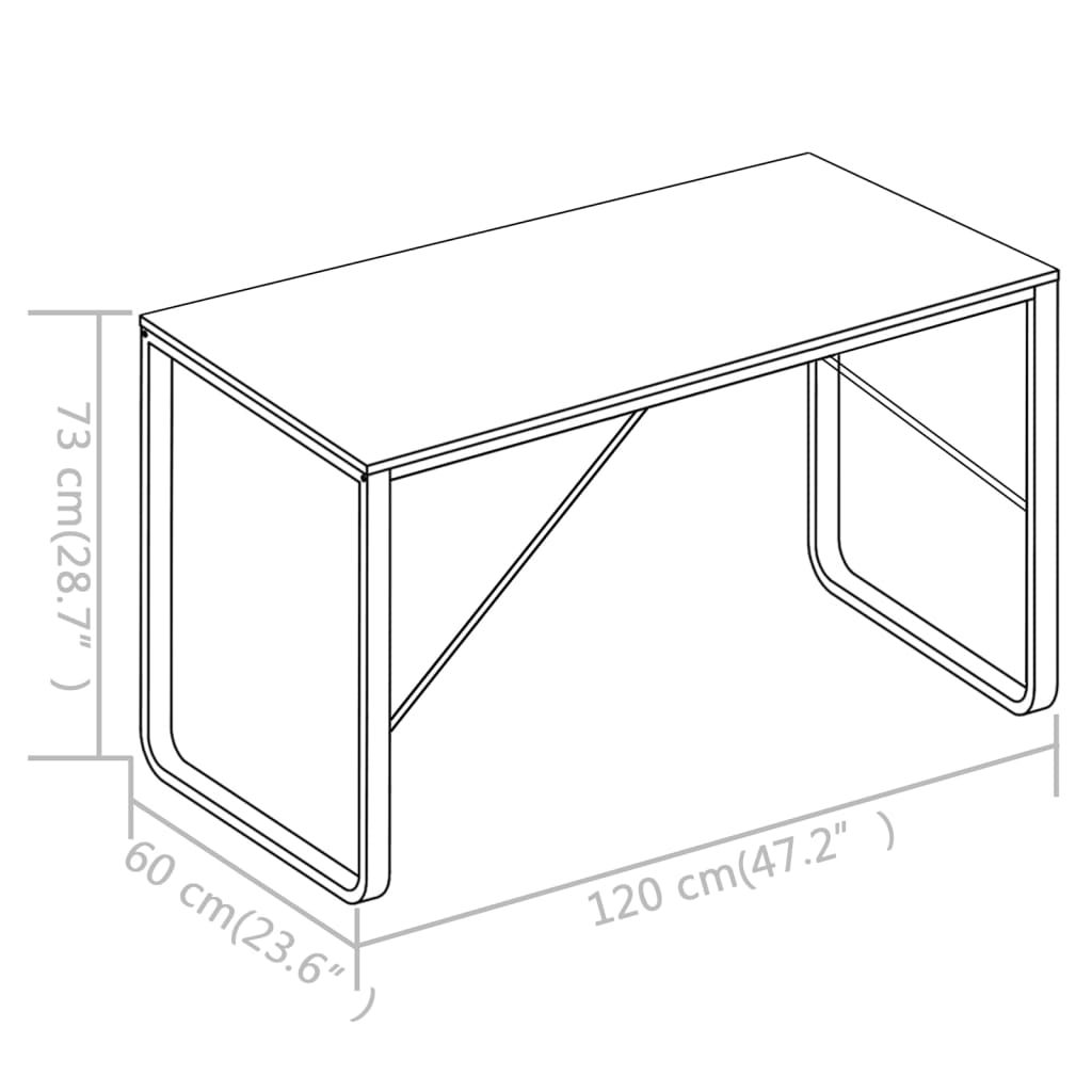 Computer Desk Black and Oak 120x60x73 cm