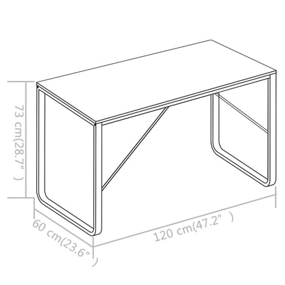 Computer Desk Black and Oak 120x60x73 cm