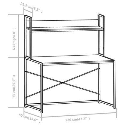 Computer Desk Black 120x60x138 cm