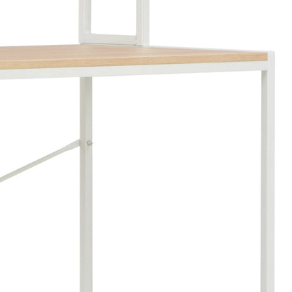 Computer Desk White and Oak 120x60x138 cm