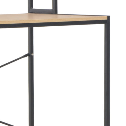 Computer Desk Black and Oak 120x60x138 cm