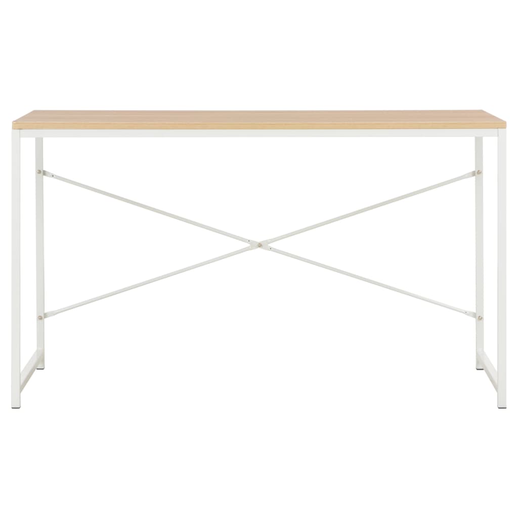 Computer Desk White and Oak 120x60x70 cm