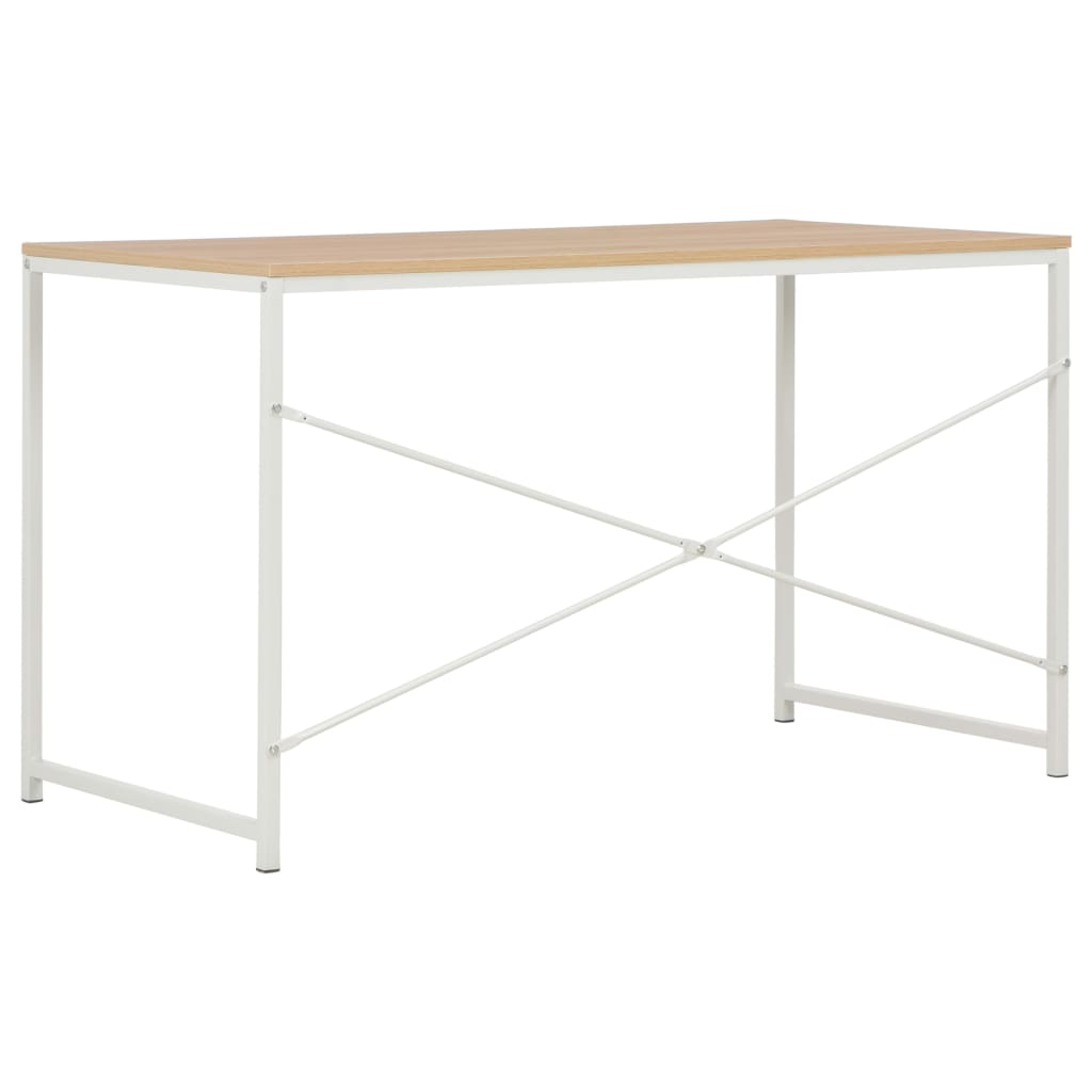 Computer Desk White and Oak 120x60x70 cm