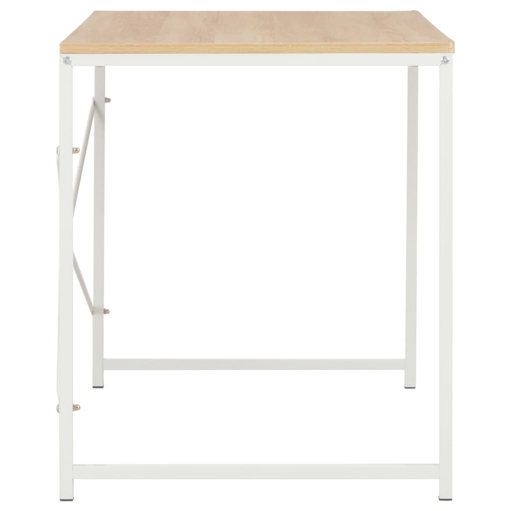 Computer Desk White and Oak 120x60x70 cm