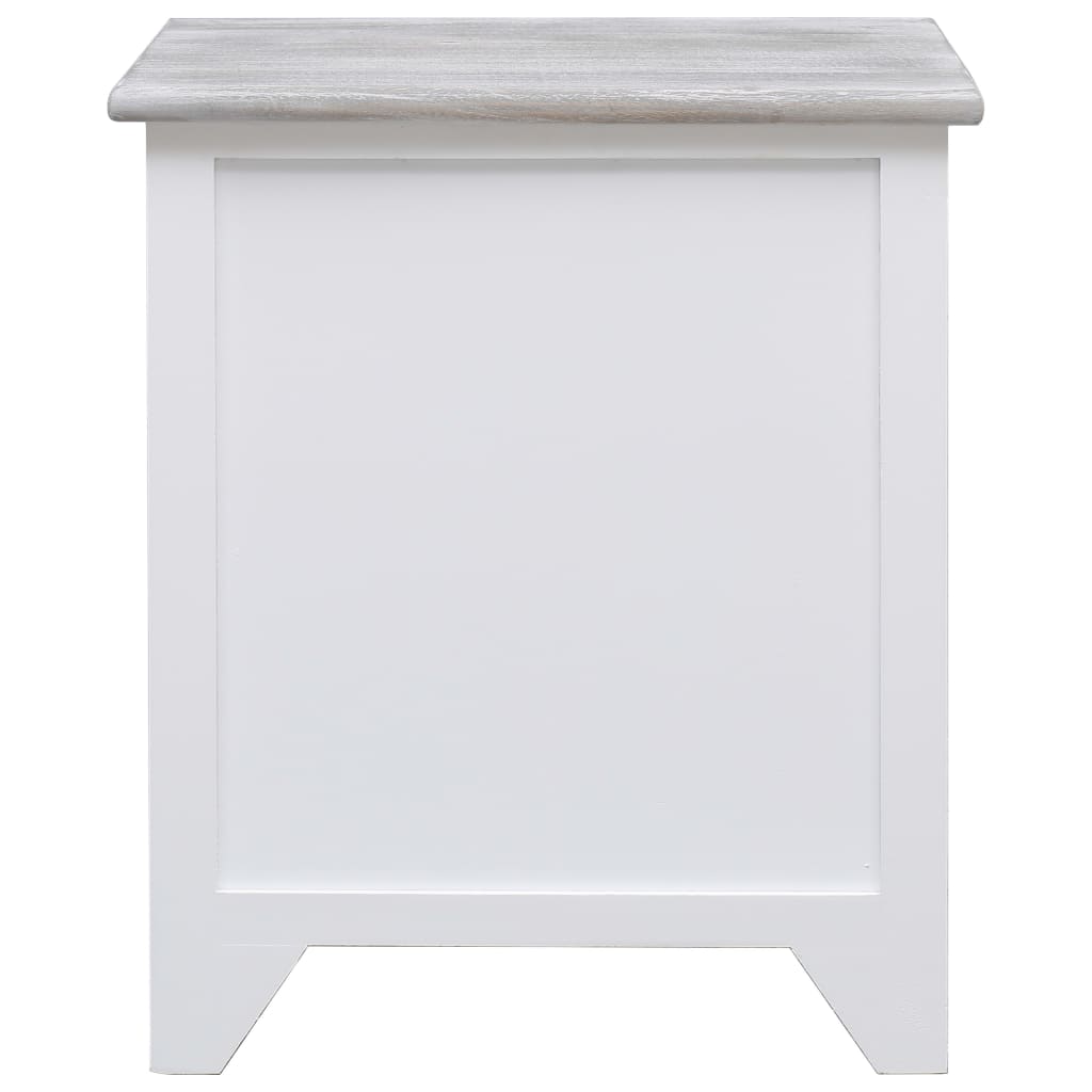 Bedside Cabinets 2 pcs White 38x28x45 cm Paulownia Wood