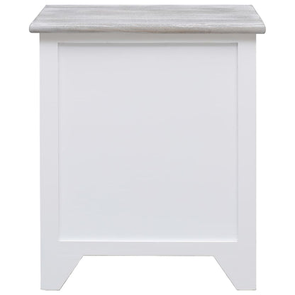 Bedside Cabinets 2 pcs White 38x28x45 cm Paulownia Wood