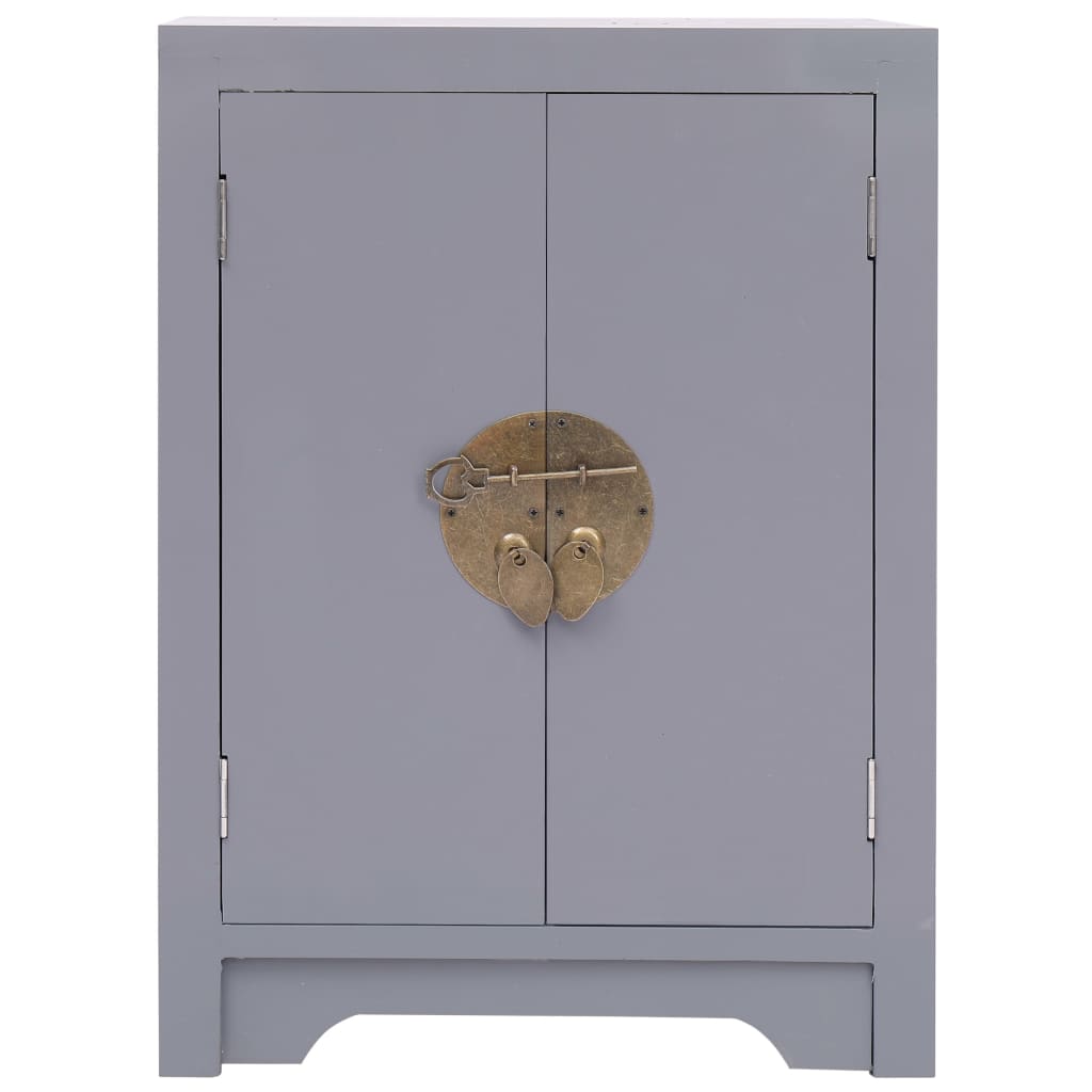 Bedside Cabinet Grey 38x28x52 cm Paulownia Wood