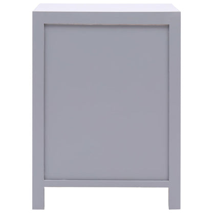 Bedside Cabinet Grey 38x28x52 cm Paulownia Wood