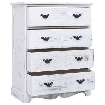 Drawer Cabinet White 60x30x75 cm Wood