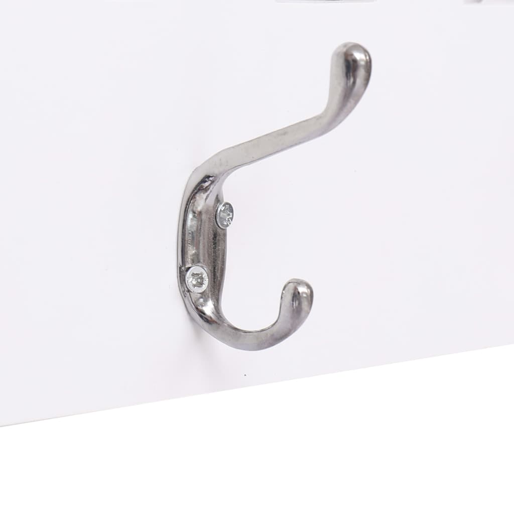 Wall Mounted Coat Rack WELCOME White 74x29.5 cm