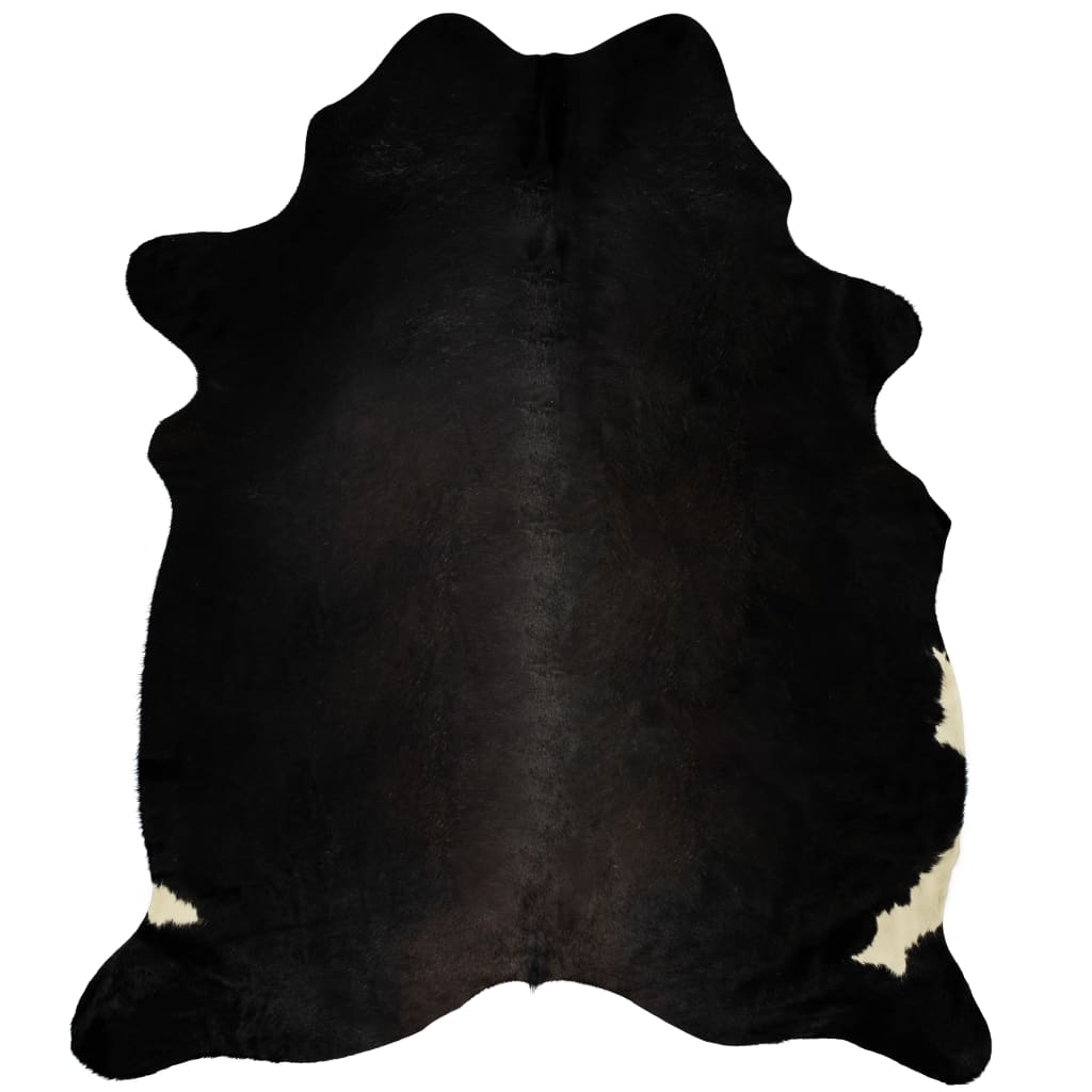 Real Cow Hide Rug Black 150x170 cm