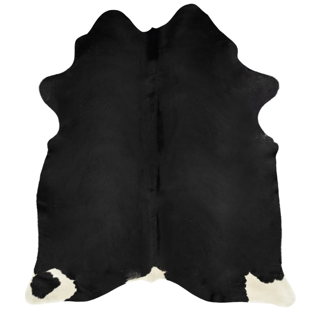 Real Cow Hide Rug Black 150x170 cm