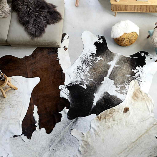 Real Cow Hide Rug Black and White 150x170 cm