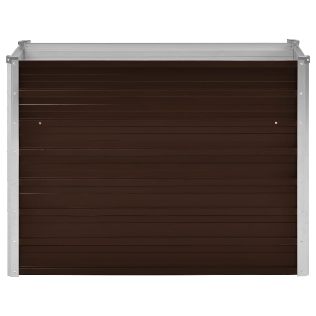 Garden Raised Bed Brown 100x40x77 cm Galvanised Steel