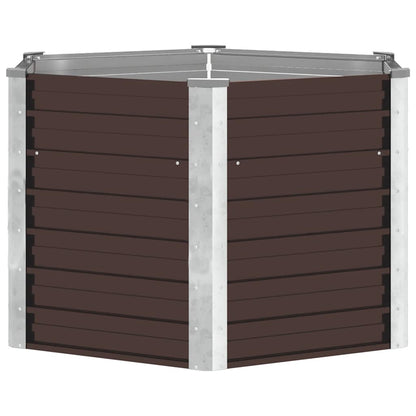 Garden Raised Bed Brown 129x129x77 cm Galvanised Steel