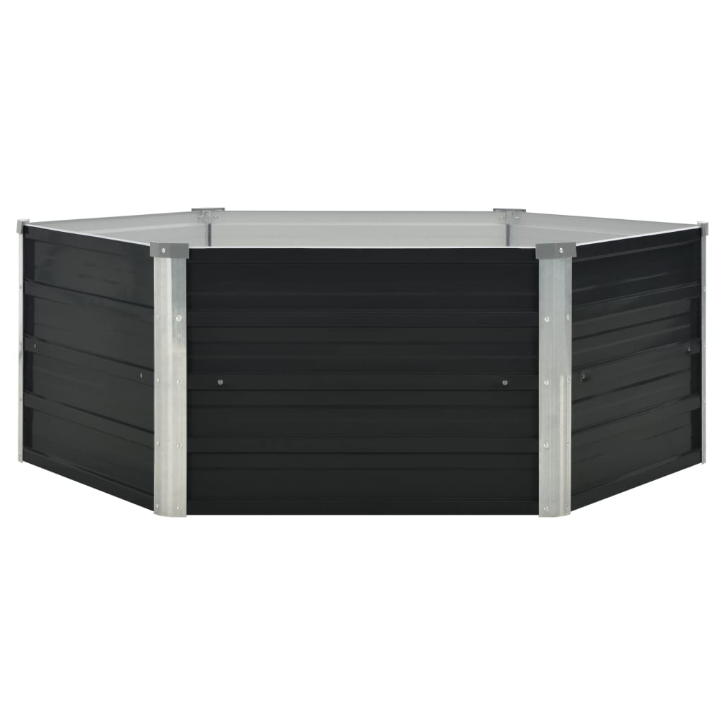 Raised Garden Bed Anthracite 129x129x45 cm Galvanised Steel