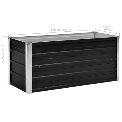 Garden Raised Bed Anthracite 100x40x45 cm Galvanised Steel