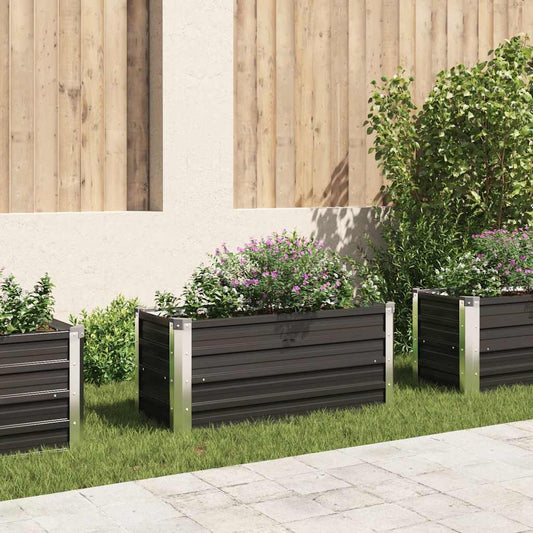 Garden Raised Bed Anthracite 100x40x45 cm Galvanised Steel