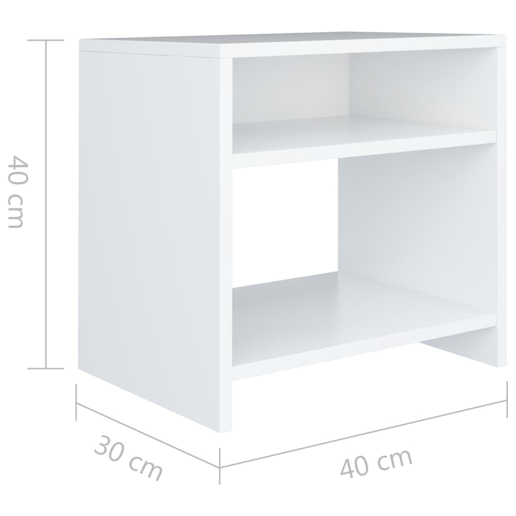 Bedside Cabinet White 40x30x40 cm Engineered Wood