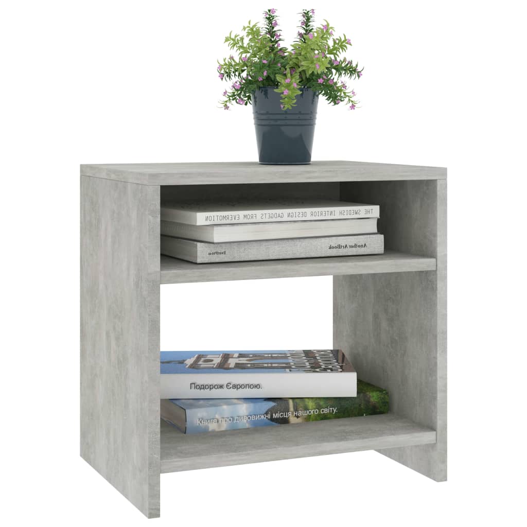 Bedside Cabinet Concrete Grey 40x30x40 cm Engineered Wood