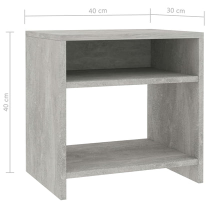 Bedside Cabinet Concrete Grey 40x30x40 cm Engineered Wood