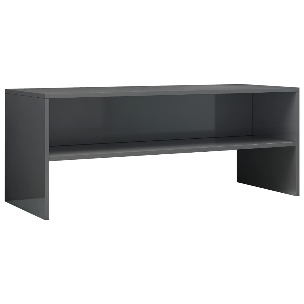 TV Cabinet High Gloss Grey 100x40x40 cm Engineered Wood