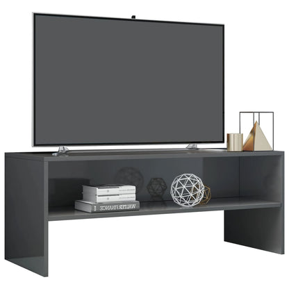 TV Cabinet High Gloss Grey 100x40x40 cm Engineered Wood