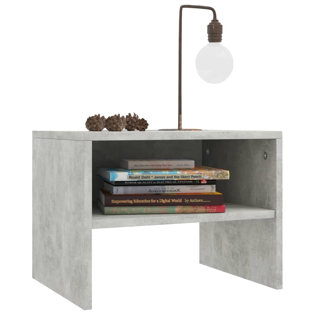 Bedside Cabinet Concrete Grey 40x30x30 cm Engineered Wood