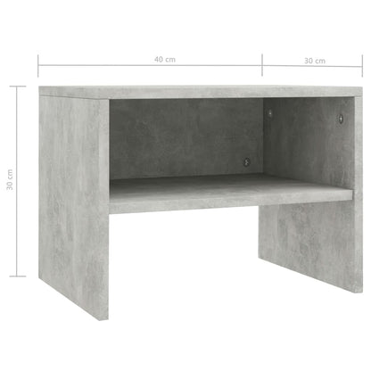 Bedside Cabinet Concrete Grey 40x30x30 cm Engineered Wood