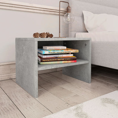 Bedside Cabinet Concrete Grey 40x30x30 cm Engineered Wood