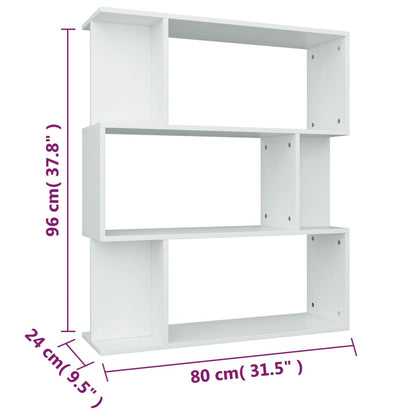 Book Cabinet/Room Divider White 80x24x96 cm Engineered Wood