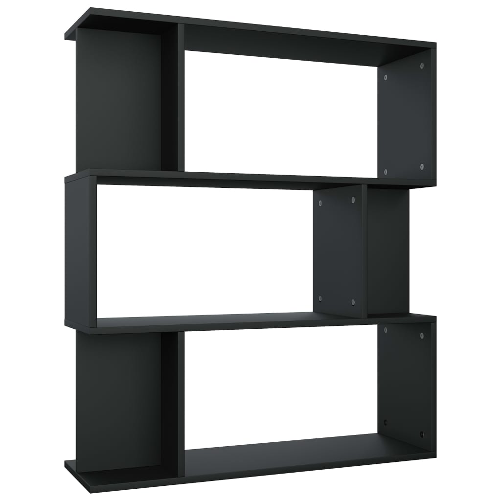 Book Cabinet/Room Divider Black 80x24x96 cm Engineered Wood