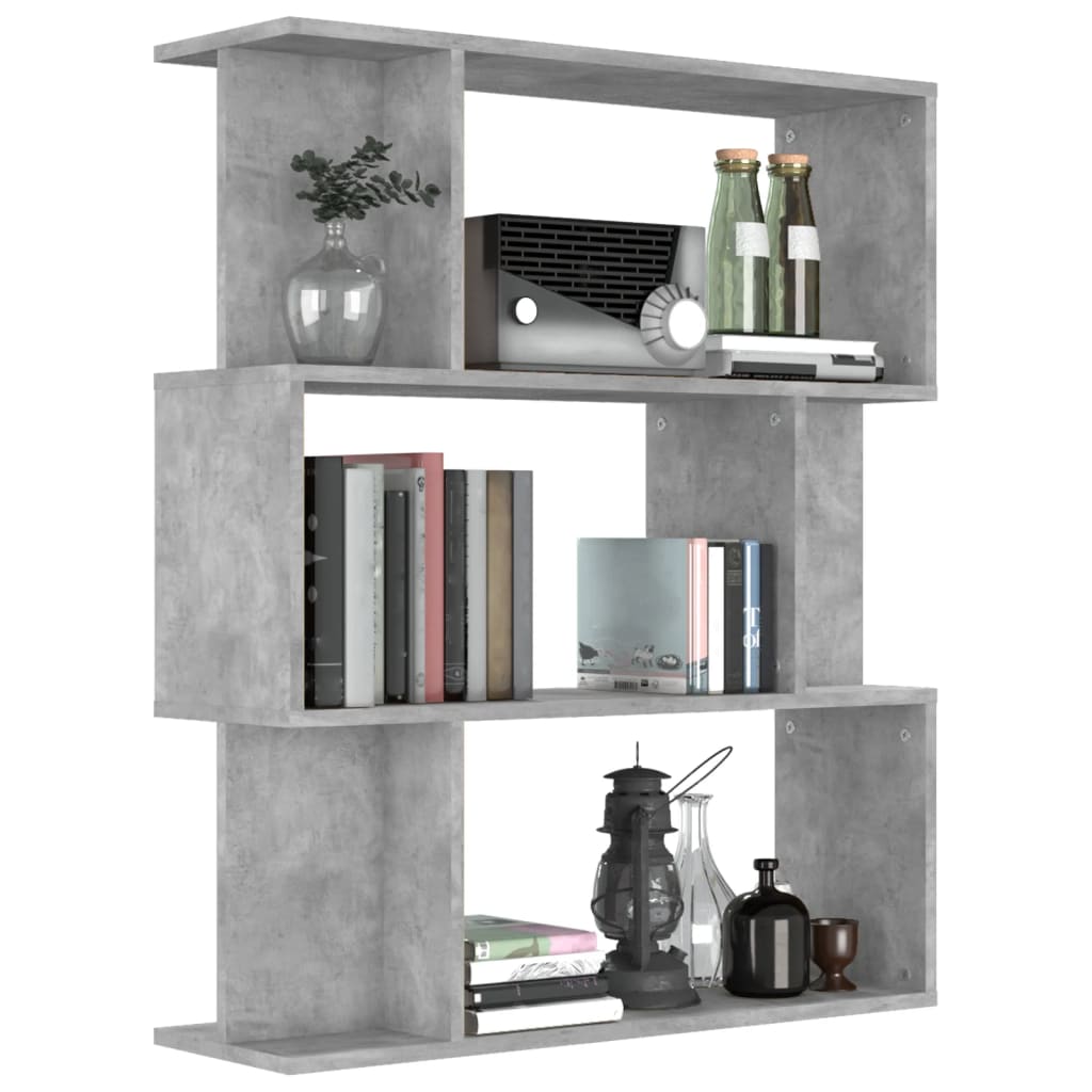 Book Cabinet/Room Divider Concrete Grey 80x24x96 cm Engineered Wood