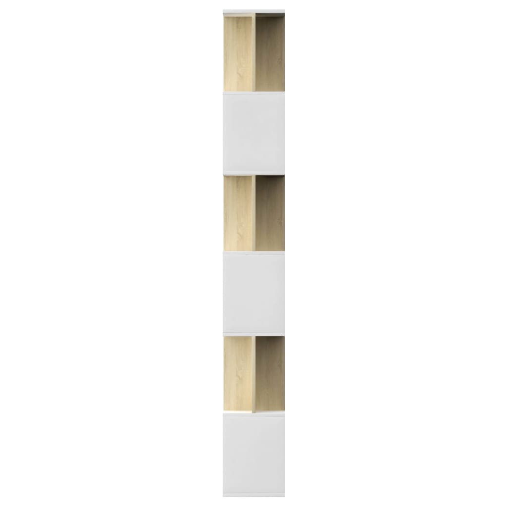 Book Cabinet/Room Divider White and Sonoma Oak 80x24x192 cm Engineered Wood