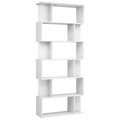 Book Cabinet/Room Divider High Gloss White 80x24x192 cm Engineered Wood