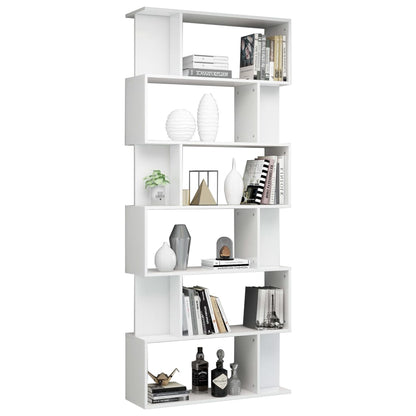 Book Cabinet/Room Divider High Gloss White 80x24x192 cm Engineered Wood